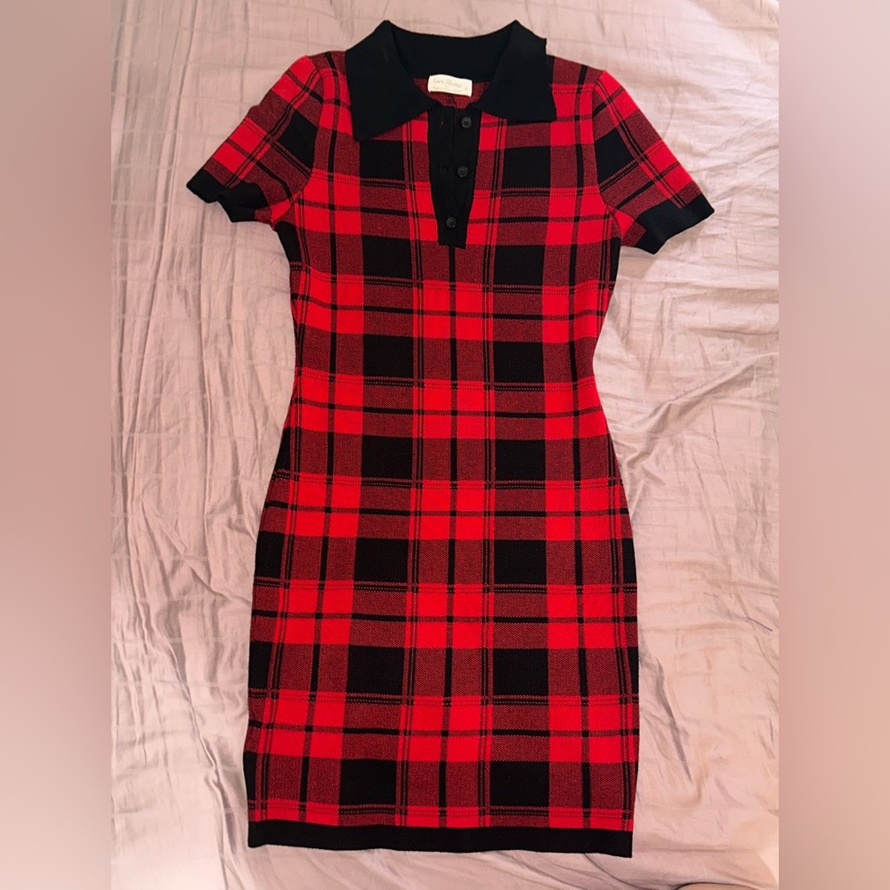 Red plaid mini Dress